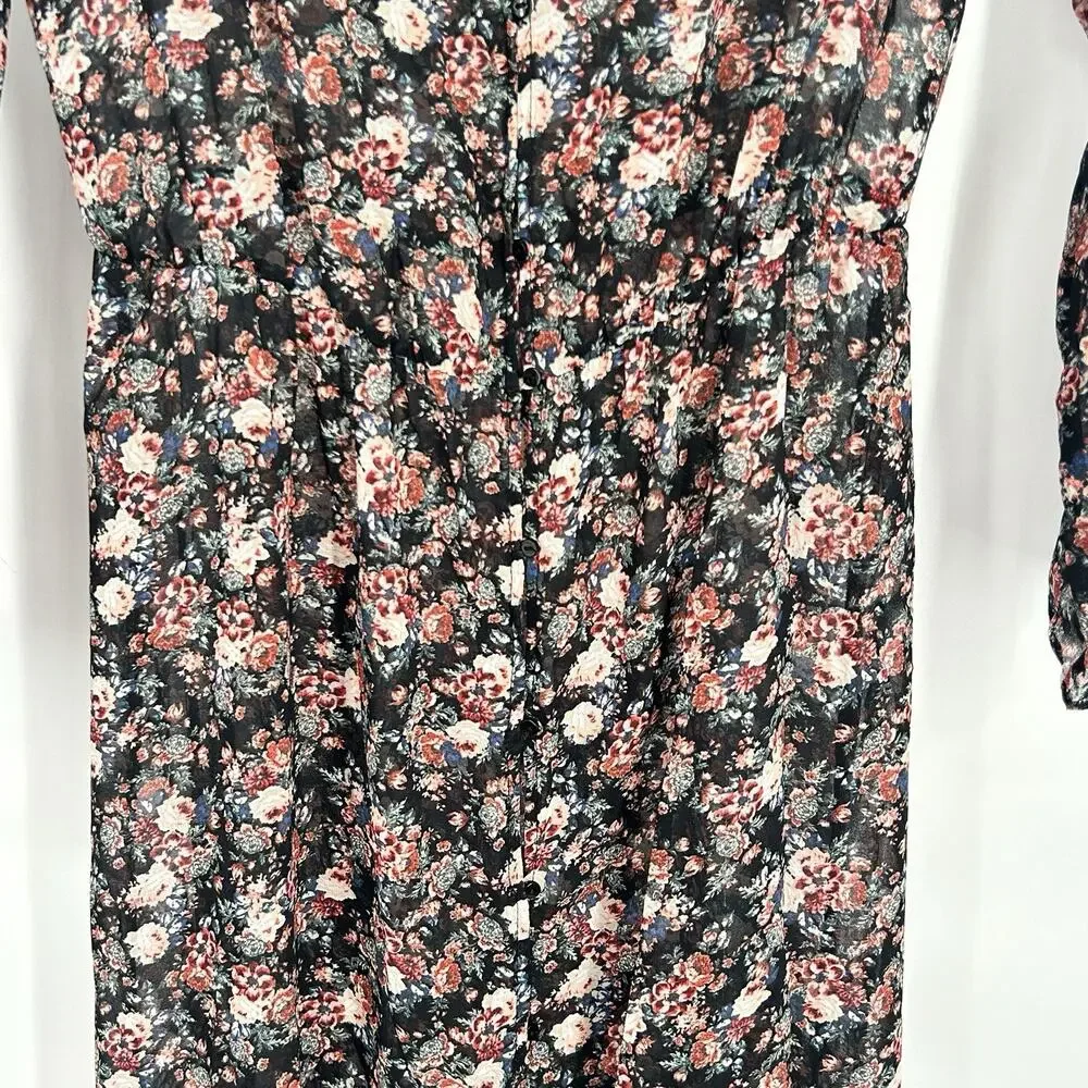 Zara Archive Moody Floral Front Slit Maxi Medium - Picture 11 of 12